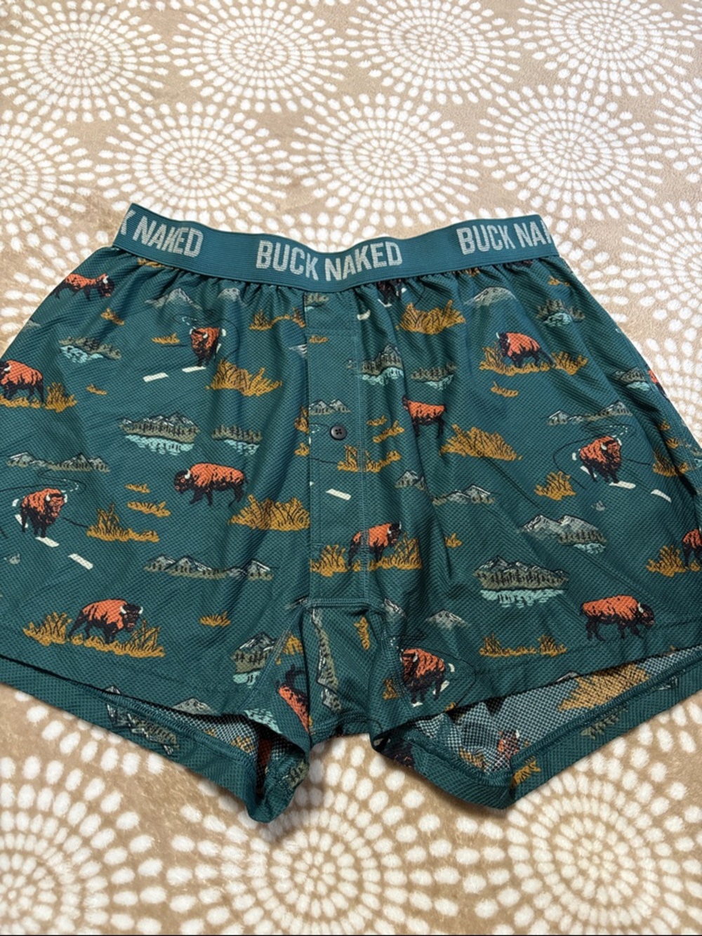 Duluth Trading Co Teal & Orange Patterned Boxer Briefs NWOT